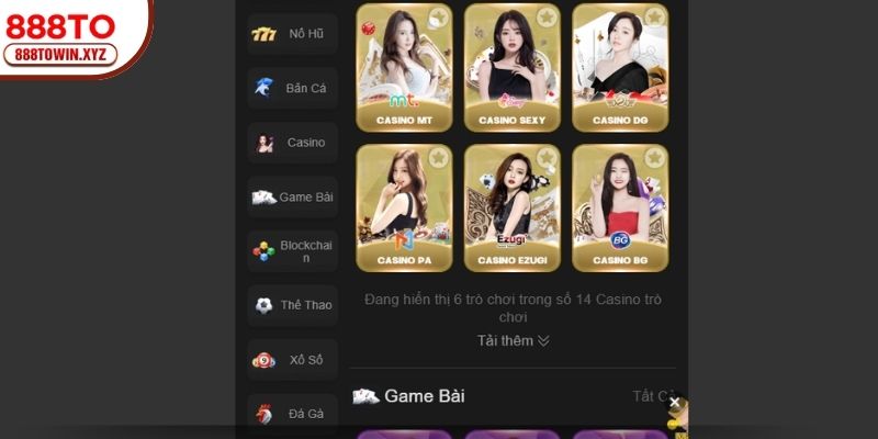 Đối tác phát hành game nổi bật tại Live Casino 888TO