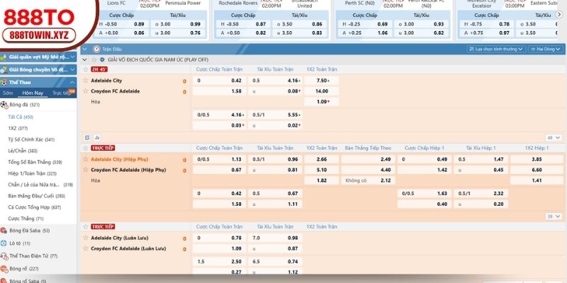 Mẹo cá cược thể thao 888TO hiệu quả khi theo dõi biến động Odds